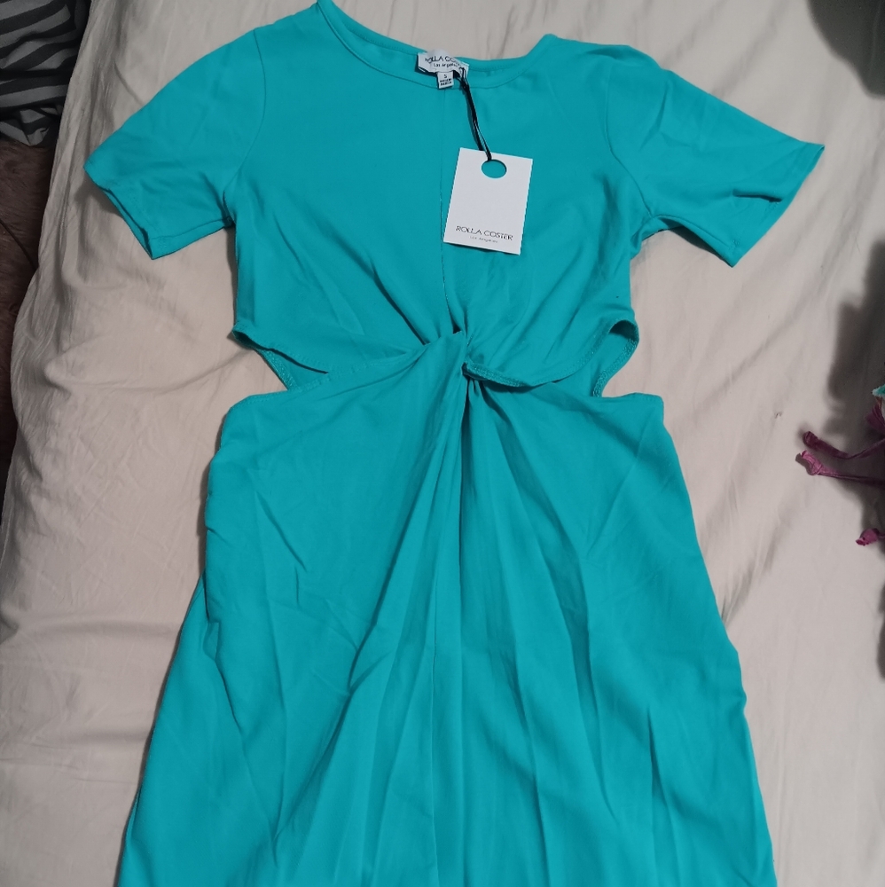 Nwt Rolla Coster Aqua Cut-Out Dress Size Small